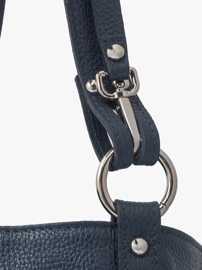 Große navyblaue Shopper-Tasche mit Reißverschluss