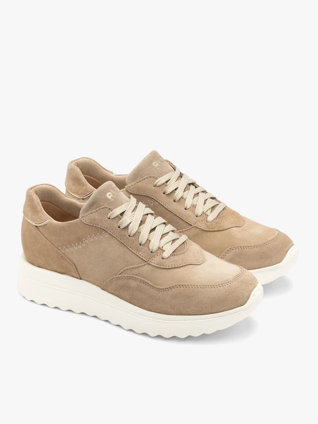 Velvet sporty shoes with white sole