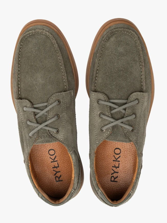 Grüne Herren Schnürhalbschuhe
