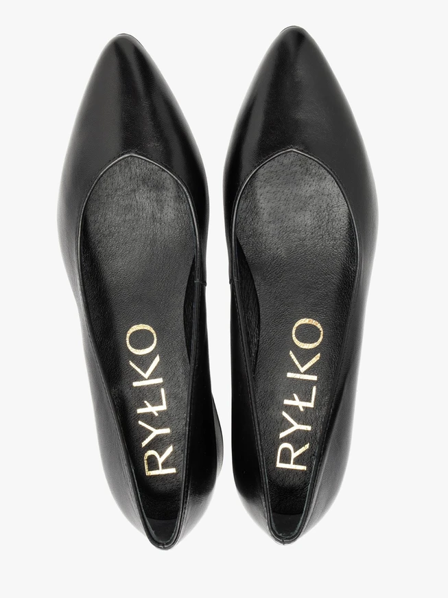 Schwarze spitz zulaufende Pumps für Frauen