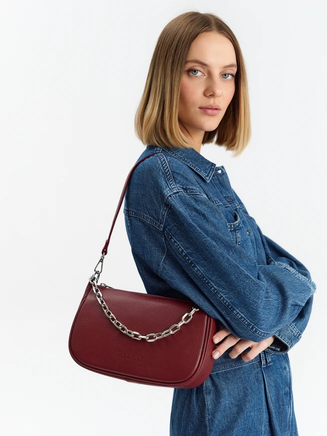 Maroon Kette Handtasche