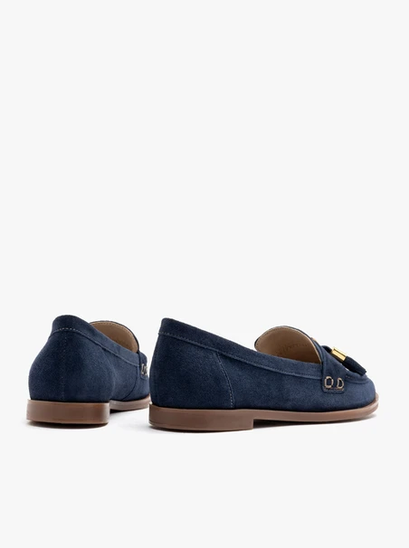 Veloursmokassins mit Kupplung
