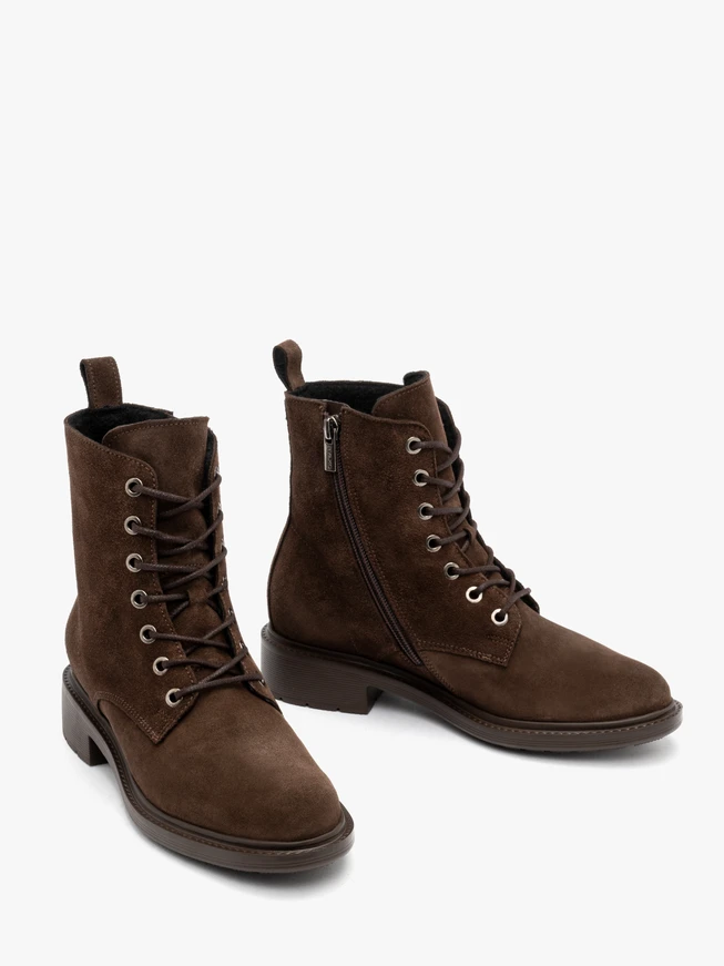 Brown women’s suede ankle boots