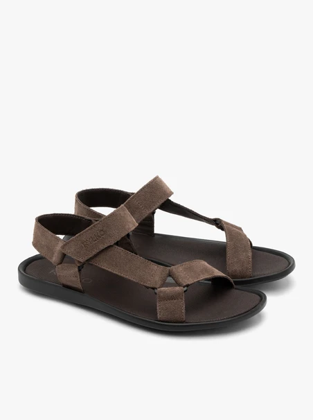Grau-braune Herren-Klettverschluss-Sandalen