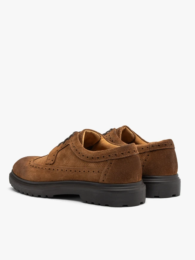 Halbschuhe aus braunem Veloursleder
