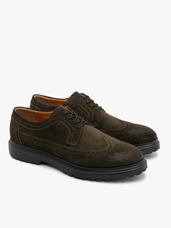 Olive suede men’s shoes