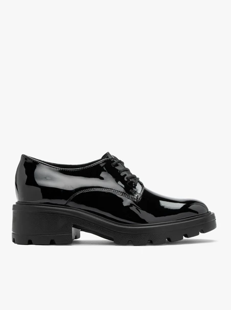 Patent women’s loafers with chunky sole