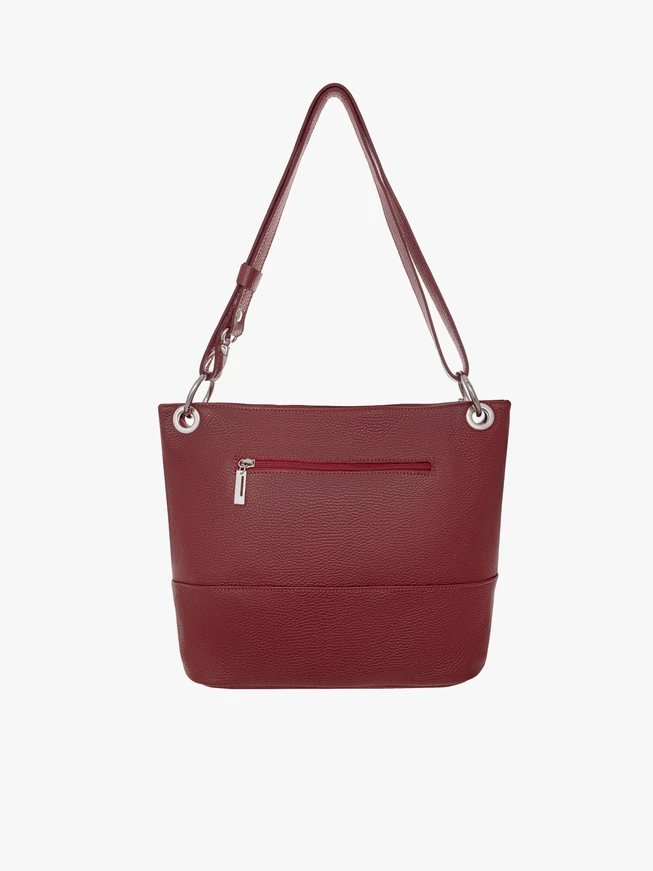 Kastanienbraune Shopper-Tasche mit Haken- und Ösenverschluss