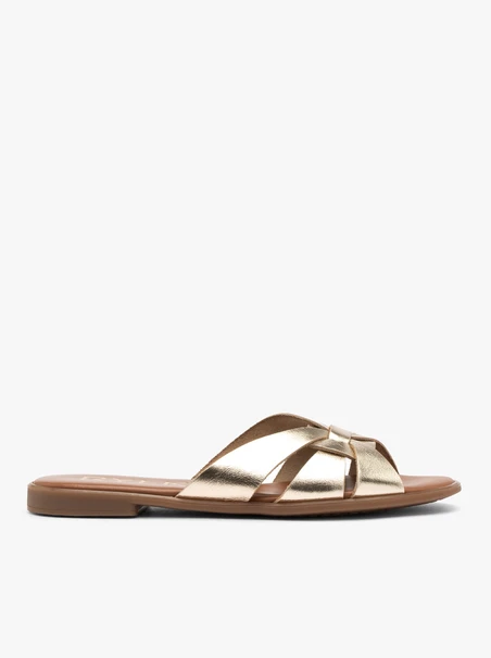 Flache Damen-Flip-Flops in Gold