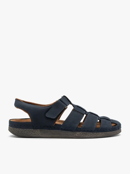 Marineblaue Herren-Sandalen mit Klettverschluss