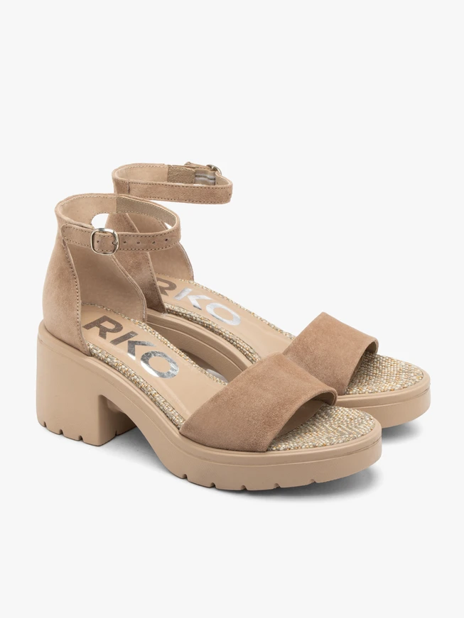 Beige suede women’s sandals