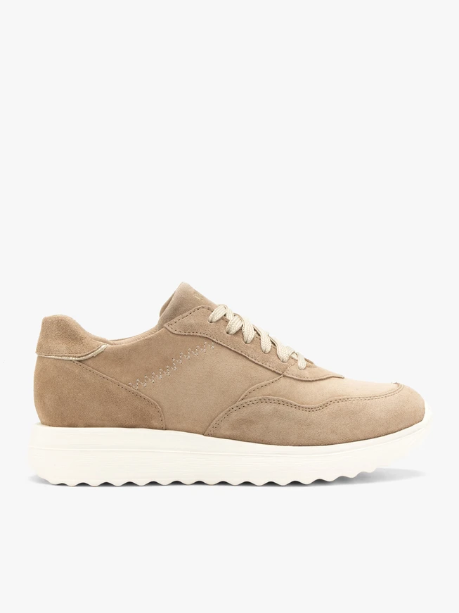 Velvet sporty shoes with white sole