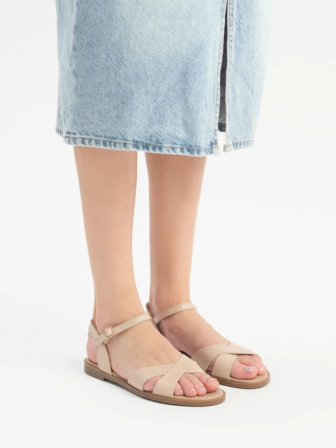 Beige flat women’s sandals