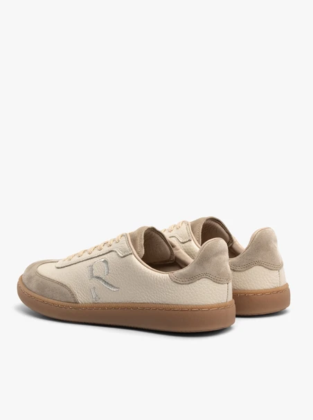 Beige sporty shoes with decorative embroidery