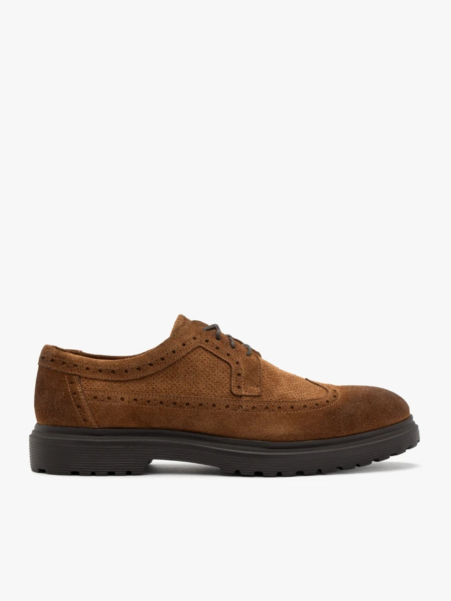Halbschuhe aus braunem Veloursleder
