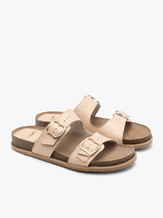Flache Damen-Flip-Flops in Beige
