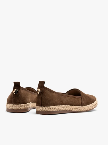Espadrilles aus braunem Velours für Frauen