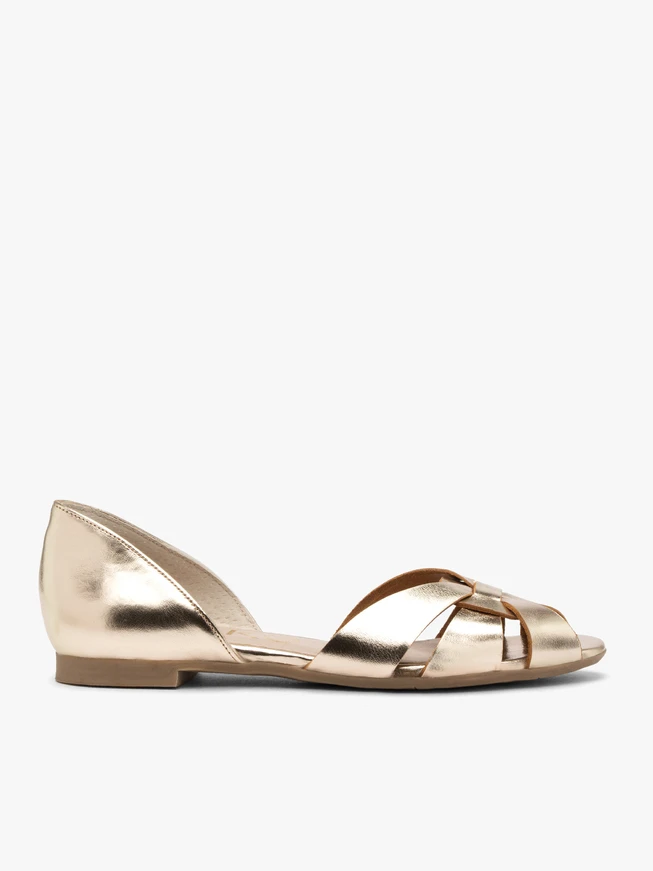 Flache Damen-Ballerinas aus Platin