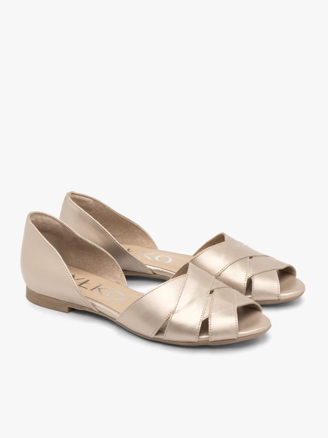 Platin-Sandalen mit Piepens-Zehe