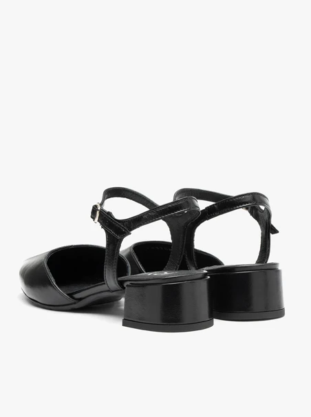 Black slingback pumps