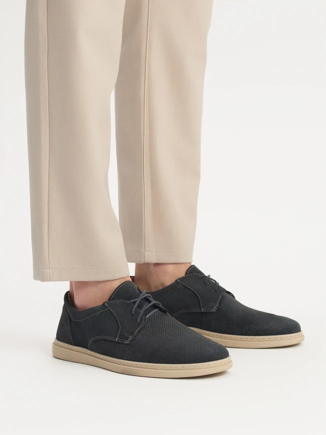 Dunkelgraue Herren Schnürhalbschuhe