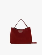 Kastanienbraune gemischte Lederhandtasche