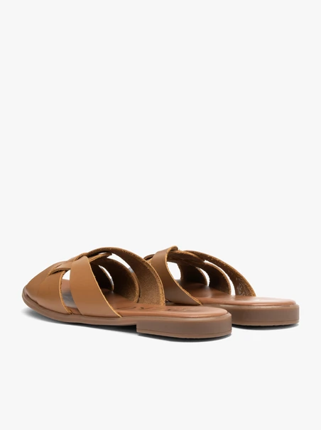 Hellbraune karierte Damen-Flip-Flops