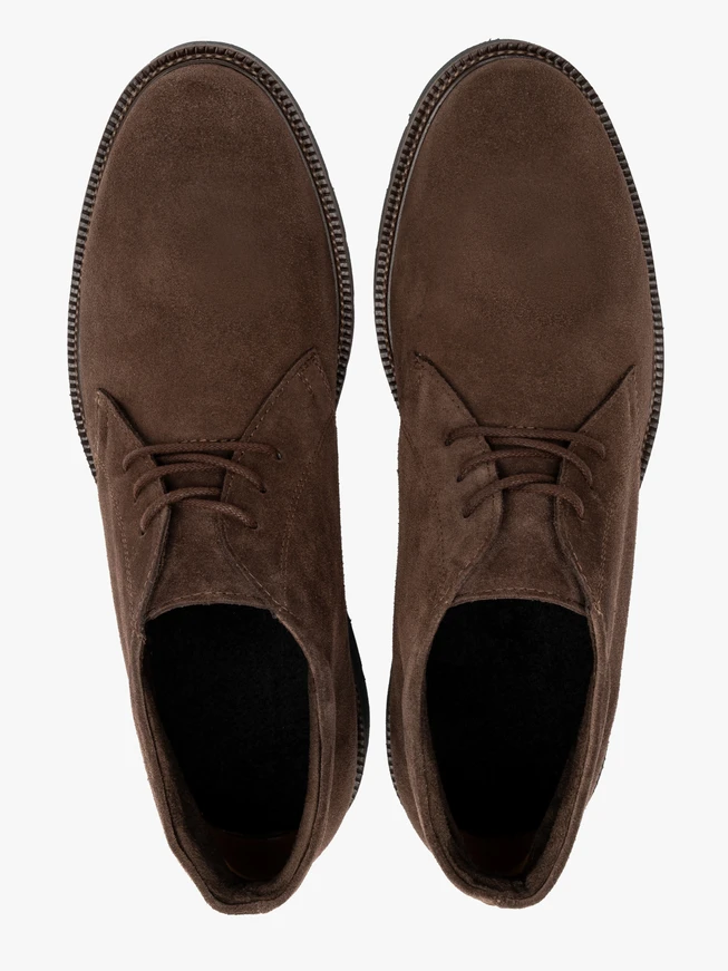 Chukka-Stiefel für Männer aus braunem Velours