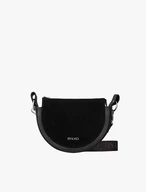 Black handbag with wide webbing strap