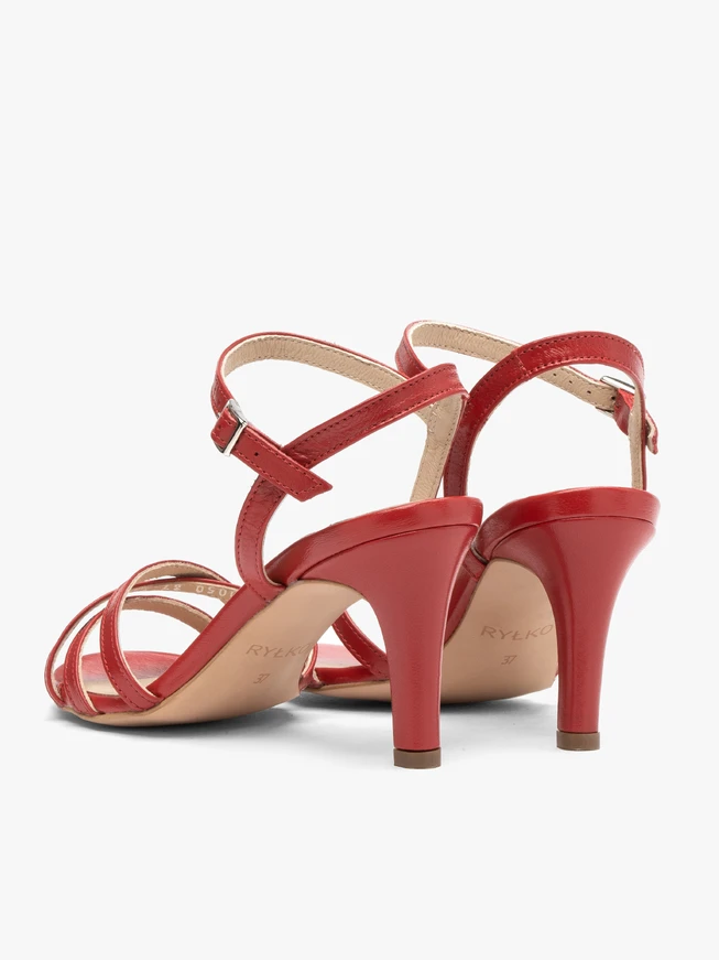 Red stiletto sandals