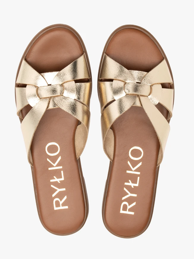 Flache Damen-Flip-Flops in Gold