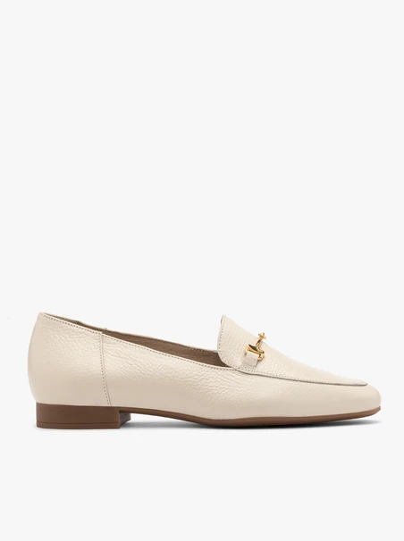 Cream flat loafers