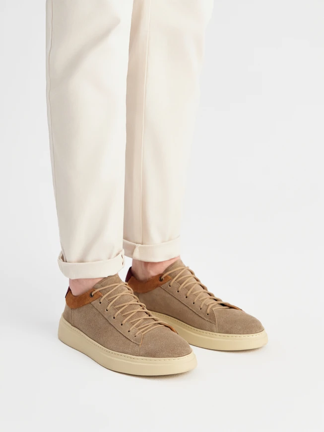 Graue Herren Halbschuhe aus Veloursleder