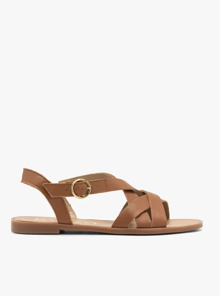 Hellbraune Damen-Sandalen