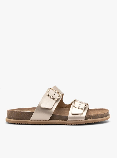 Flache Damen-Flip-Flops in Platin