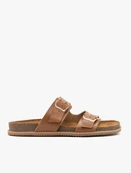 Hellbraune flache Damen-Flip-Flops