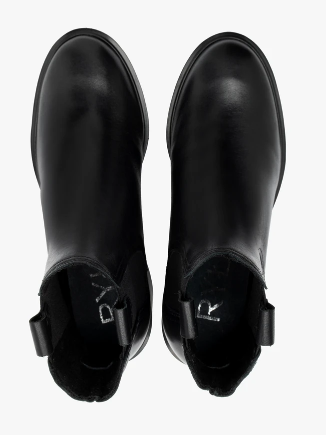Black Chelsea boots with chunky block heel