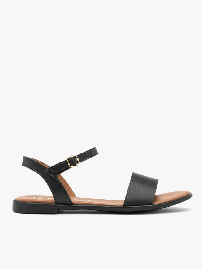 Black flat women’s sandals