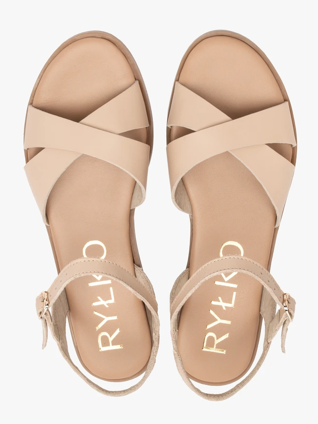 Beige flat women’s sandals