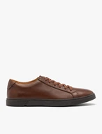 Dunkelbraune Herren-Turnschuhe aus Leder