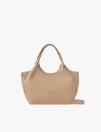 Beige shopper bag with handle and strap