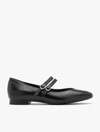 Schwarze Damenballerinas mit zwei Riemen
