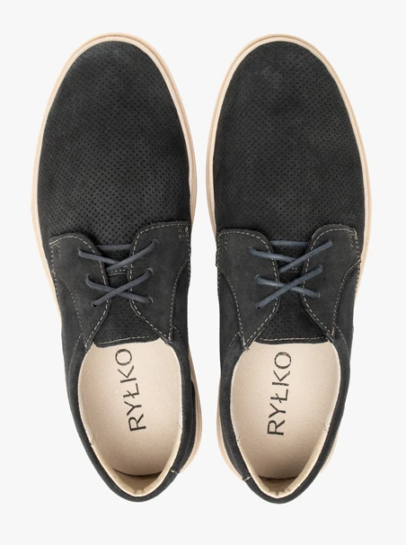 Dunkelgraue Herren Schnürhalbschuhe