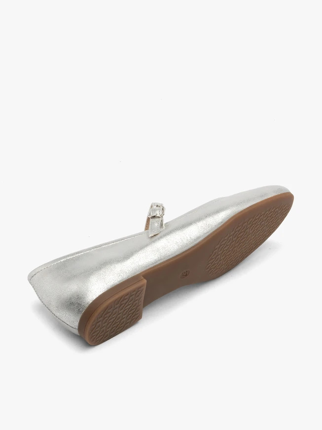 Silver strap ballerinas