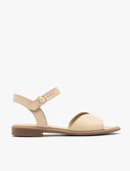 Beige Damen Sandalen mit flachem Boden