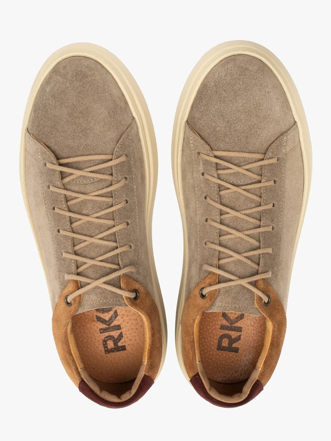 Graue Herren Halbschuhe aus Veloursleder