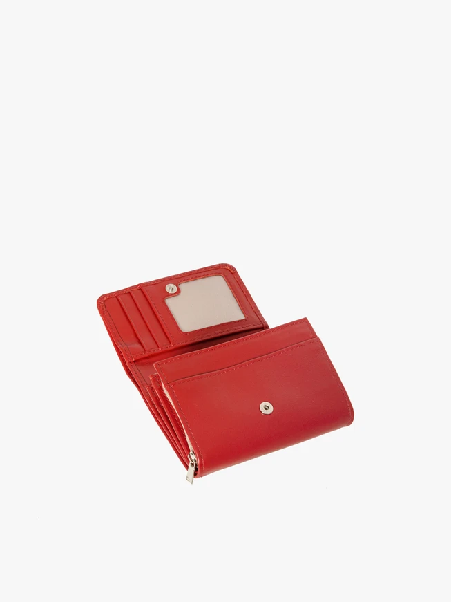 Red wallet with silver details