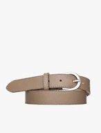 Beige women’s belt with silver buckle