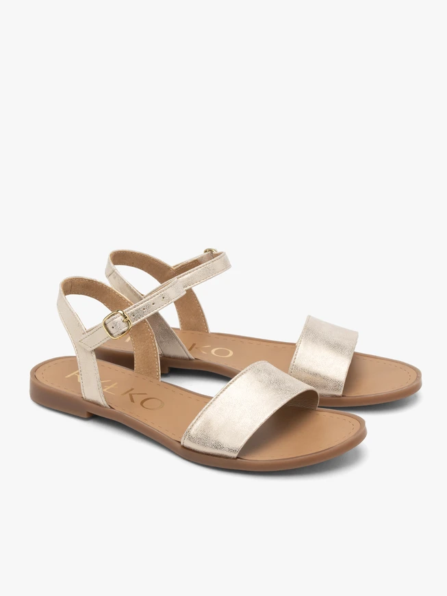 Flache Sandalen aus Platin