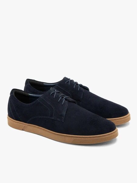 Granatowe półbuty męskie w stylu casual